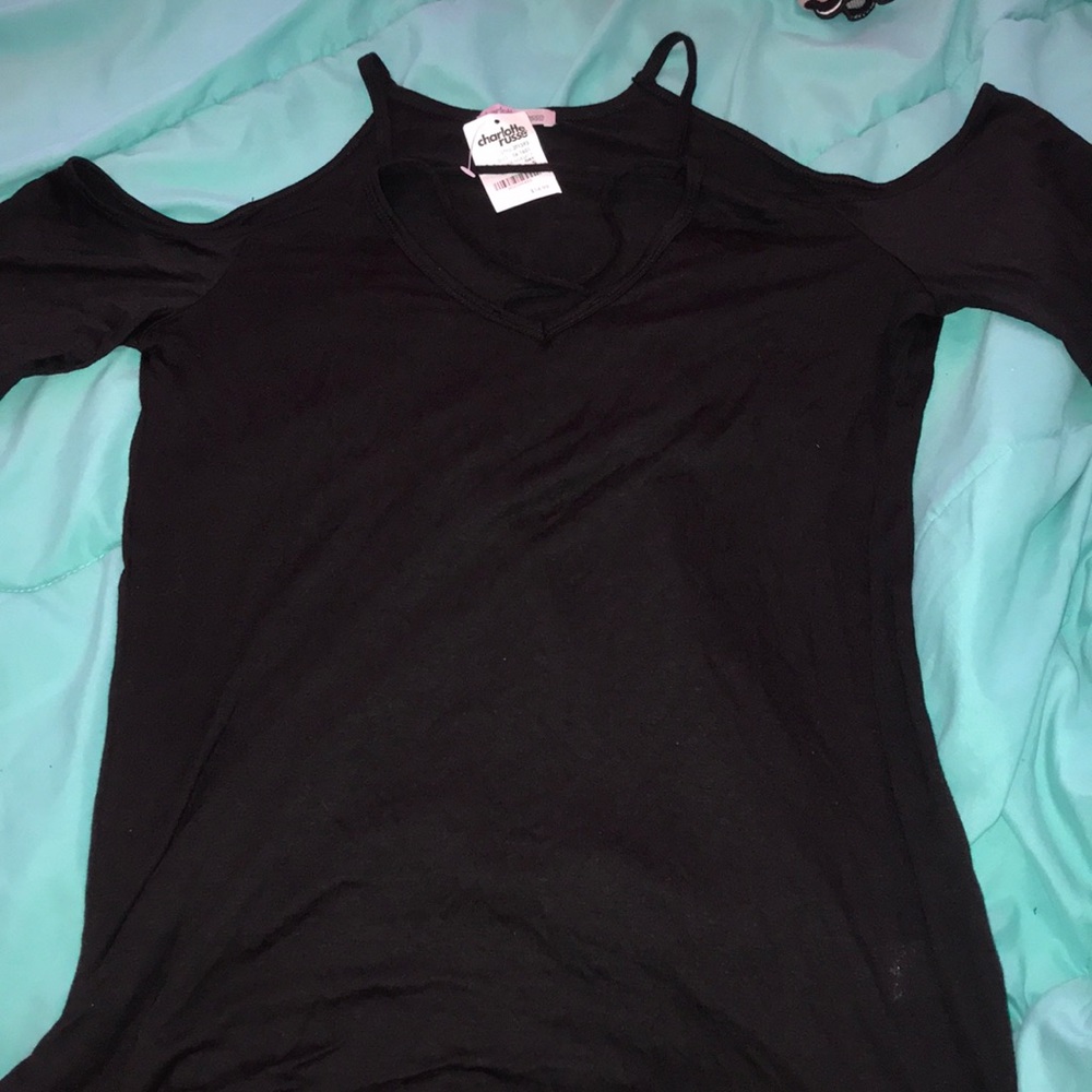 Black Lace Up Blouse (Size S)